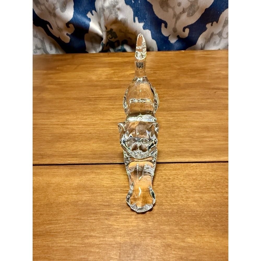 VTG Lenox Crystal /Glass Cat Miniature Figurine - 3.75" H With Sticker - Picture 5 of 10
